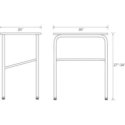 Adjustable-Height ADA-Compliant Student Desk with Hard Plastic Top - 27"-34"H
