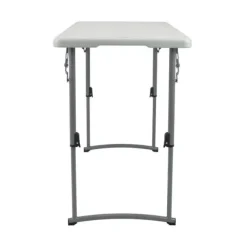Adjustable Height Fold In Half Plastic Folding Table - 24"D x 48"L x 22"-35"H