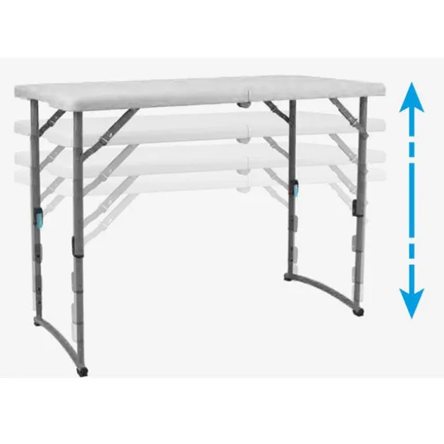 Adjustable Height Fold In Half Plastic Folding Table - 24"D x 48"L x 22"-35"H