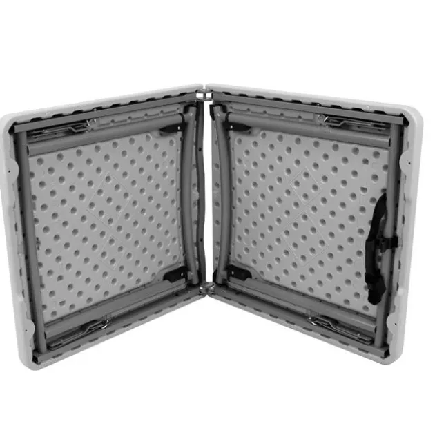 Adjustable Height Fold In Half Plastic Folding Table - 24"D x 48"L x 22"-35"H