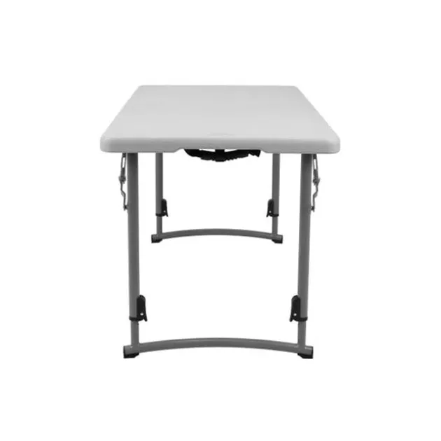 Adjustable Height Fold In Half Plastic Folding Table - 24"D x 48"L x 22"-35"H