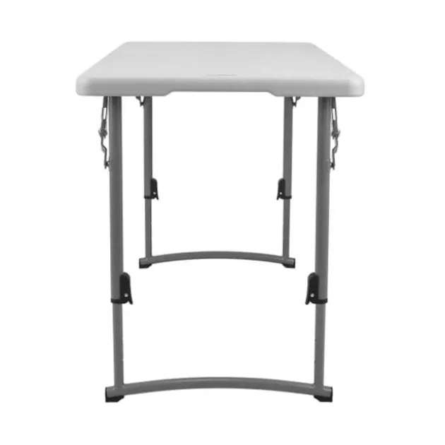 Adjustable Height Fold In Half Plastic Folding Table - 24"D x 48"L x 22"-35"H