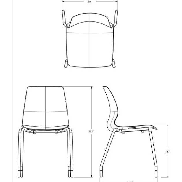 Agree Stack Chair - 18"H