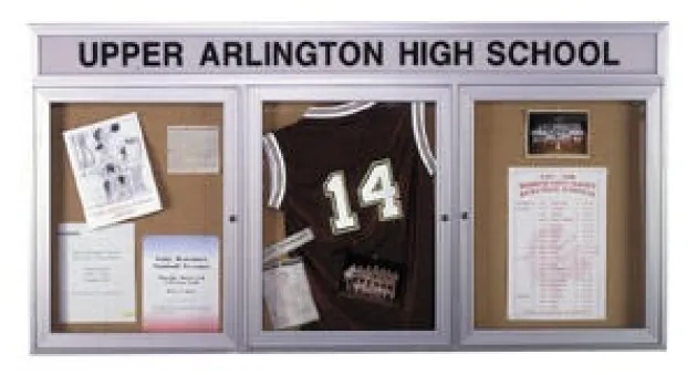 Aluminum Frame Bulletin Board w/Header for Indoor Use