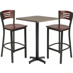 Arched Base Bar Height Cafe Table with Two BR3315B Barstools by KFI