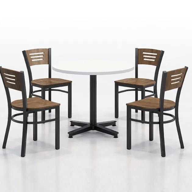 Arched Base Cafe Table with Four 3315B Cafe Chairs by KFI