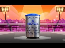 Arena 51-Gallon Outdoor Receptacle w/ Black Gloss Finish