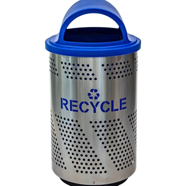 Arena 51-Gallon Outdoor Recycling Receptacle w/ Stainless Steel Finish