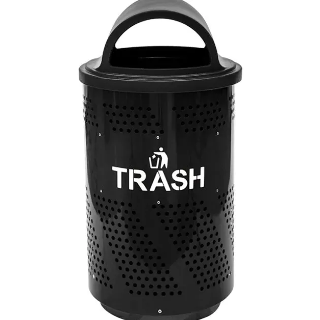 Arena 51-Gallon Outdoor Trash Receptacle w/ Black Gloss Finish