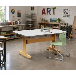 Artisan Wood Art Tables with Laminate Tops