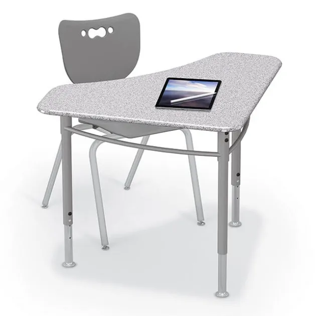 Astute Flex Boomerang Hard Plastic Collaborative Student Desks, 2-Pack