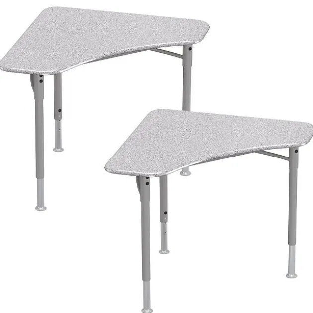 Astute Flex Boomerang Hard Plastic Collaborative Student Desks, 2-Pack