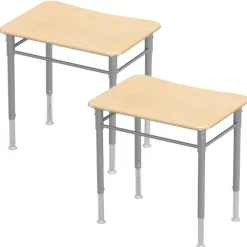 Astute Flex Rectangle Hard Plastic Student Desk 2-Pack