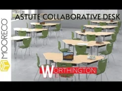 Astute Monroe Hard Plastic Collaborative 2-Pack Student Desks