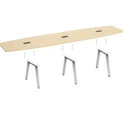 Boat Shaped Conference Table w/ Oblique Legs (16')