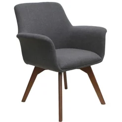 Bolster Collection Mid Back Guest Chair w/ Wood Leg Base