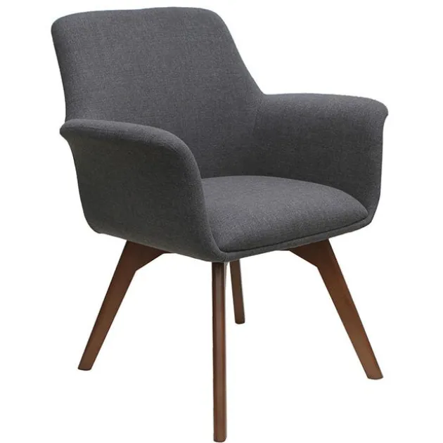 Bolster Collection Mid Back Guest Chair w/ Wood Leg Base