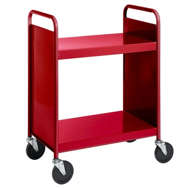 Book Truck w/ 3 Flat Top Shelves - 38"H