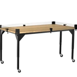 Butcher Block Height Adjustable Robotics Table with Bumper Kit