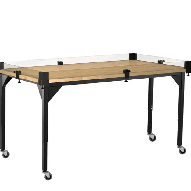 Butcher Block Height Adjustable Robotics Table with Bumper Kit