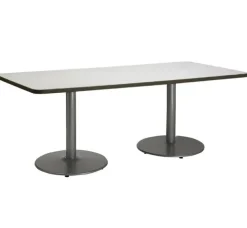Cafe Table with Six Lola Armless Chairs w/ Casters- 36'' X 72'' Rectangle