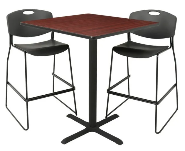 Cain Barstool Height Table and Two Zeng Stools by Regency