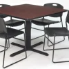 Cain Base Cafe Table and Four Zeng 4400 Chairs by Regency