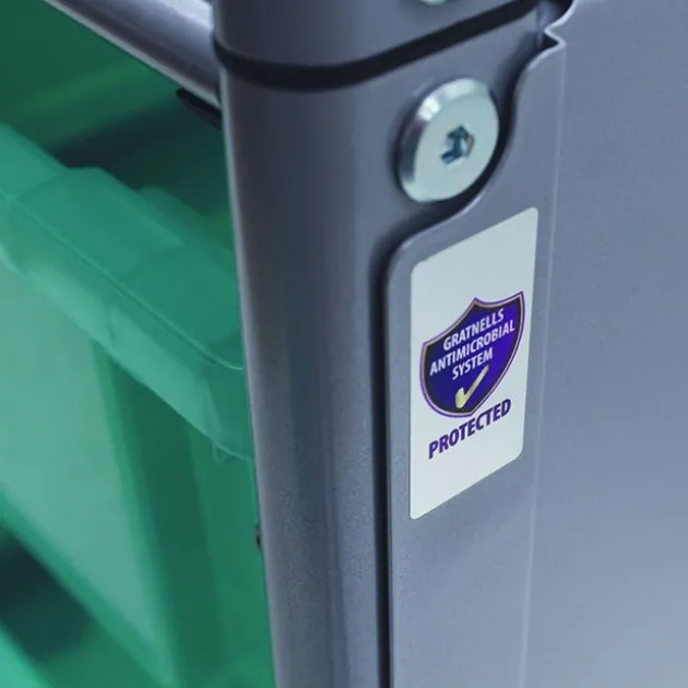 Callero Antimicrobial Double Cart w/ 8 Deep Trays