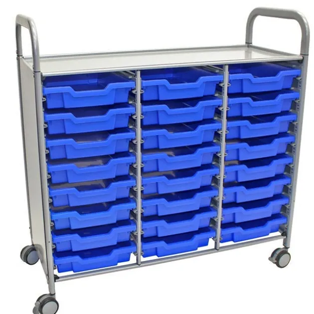 Callero Silver Triple Cart w/ Trays