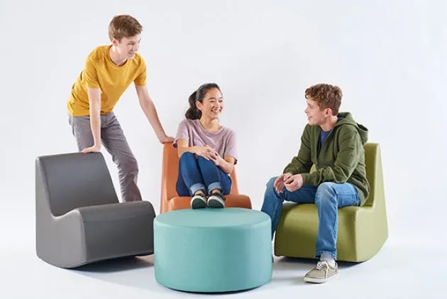Campfire Flowform Soft Seating Set- 5 Soft Rockers + 1 Ottoman