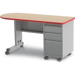 Cascade Bullet Desk with Single Pedestal