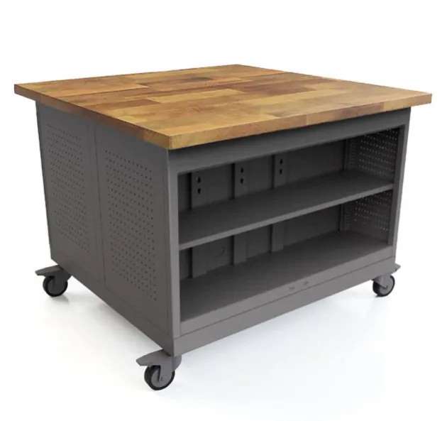 Cascade Maker Table with Butcher Block Top