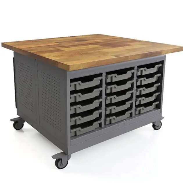 Cascade Maker Table with Butcher Block Top