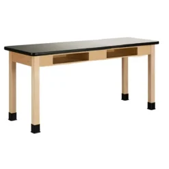 ChemGuard Maple Science Table with Book Compartment (30'' D X 72'' W)