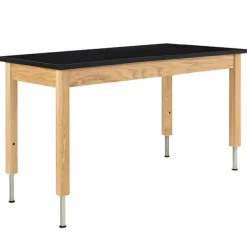 ChemGuard Top, Adjustable Wooden Leg Science Table (30'' D X 60'' W)