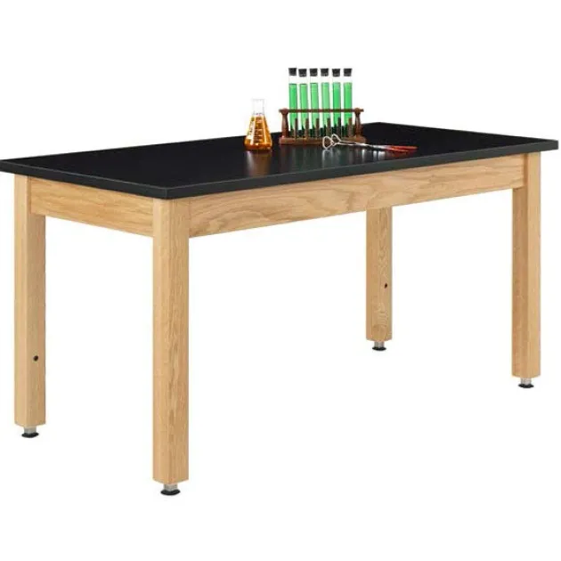 ChemGuard Top, Adjustable Wooden Leg Science Table (24'' D X 72'' W)