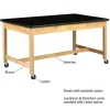 ChemGuard Top Hardwood Science Lab Table with Book Compartments (36'' D X 72'' W)