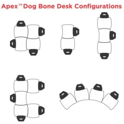 Classroom Set - 8 Apex Stack Chairs (18''H 5th-Adult) & 8 Dry Erase Contour Student Apex Desks