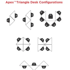 Classroom Set - 8 Apex Stack Chairs (18''H - 5th-Adult) & 8 Triangle Dry Erase Student Apex Desks