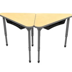 Classroom Set - 8 Apex Stack Chairs (18''H - 5th-Adult) & 8 Triangle Dry Erase Student Apex Desks