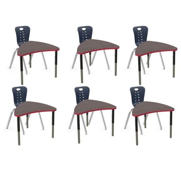 Classroom Set - 6 Apollo Synergy Student Desks and Stack Chairs