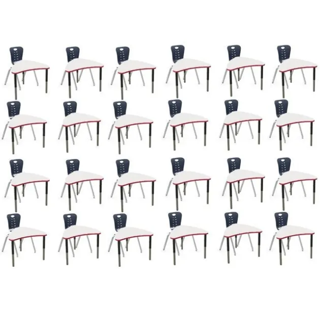 Classroom Set - 24 Apollo Synergy Dry Erase Student Desks and Stack Chairs