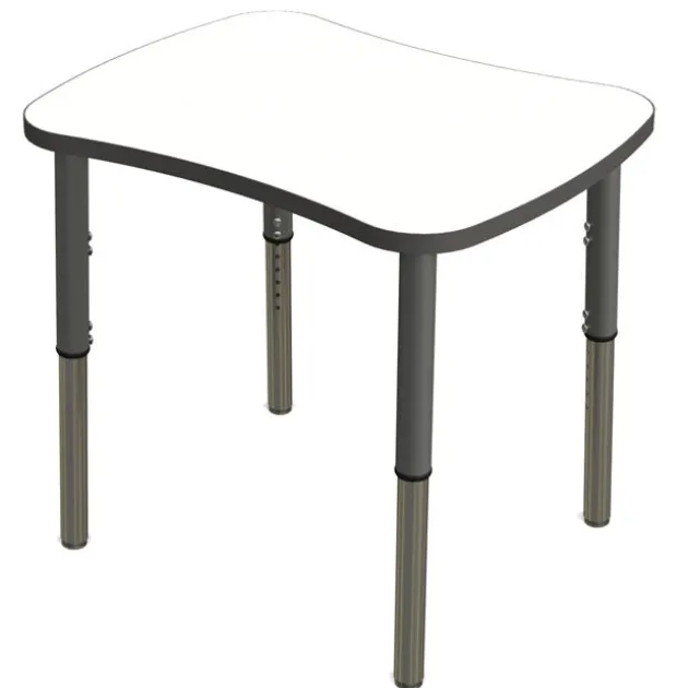 Classroom Set - 6 Bone Synergy Dry Erase Student Desks and Stack Chairs