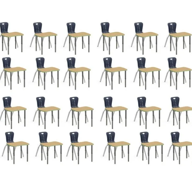 Classroom Set - 24 Bone Synergy Student Desks and Stack Chairs