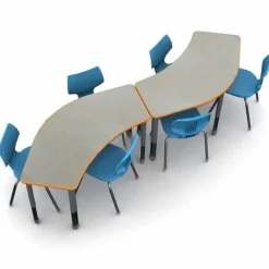 Classroom Set - 60'' Crescent Tables & Flavors Chairs