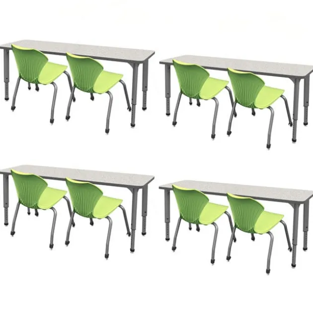 Classroom Set- 4 Double Student Desks & 8 Apex Chairs