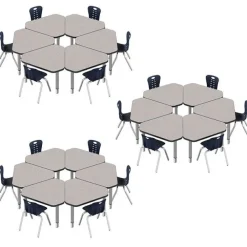 Classroom Set - 24 Jewel Synergy Student Desks and Stack Chairs