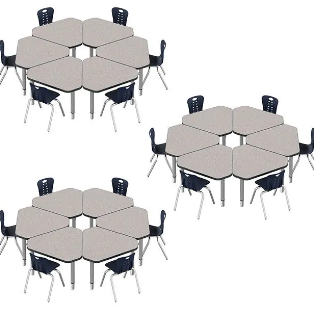 Classroom Set - 24 Jewel Synergy Student Desks and Stack Chairs