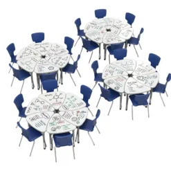 Classroom Set - Premier Chevron Dry Erase Desks & Premier Chairs Package