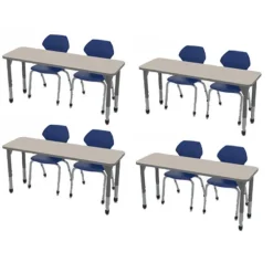Classroom Set - Premier Double Rectangle Desks & Apex Chairs Package